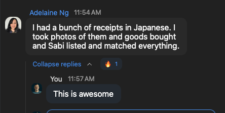 A real text from a Sabi user
