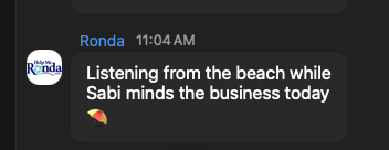 A real text from a Sabi user