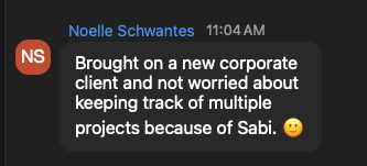 A real text from a Sabi user
