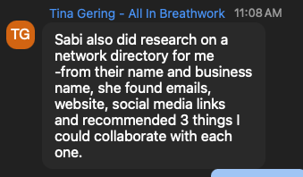 A real text from a Sabi user