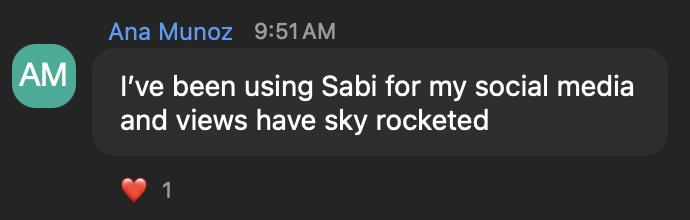 A real text from a Sabi user