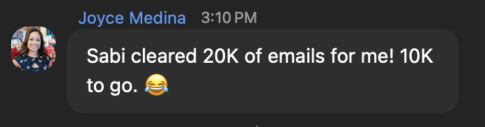 A real text from a Sabi user