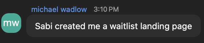 A real text from a Sabi user