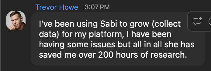 A real text from a Sabi user