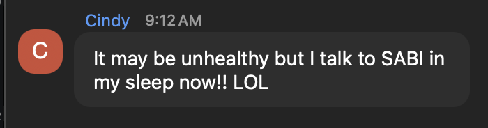 A real text from a Sabi user