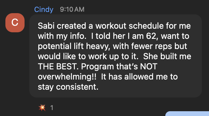 A real text from a Sabi user