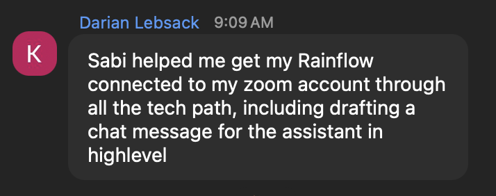 A real text from a Sabi user