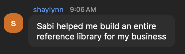A real text from a Sabi user