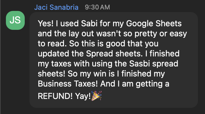 A real text from a Sabi user