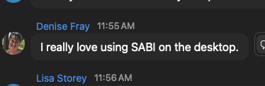 A real text from a Sabi user