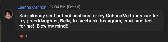 A real text from a Sabi user