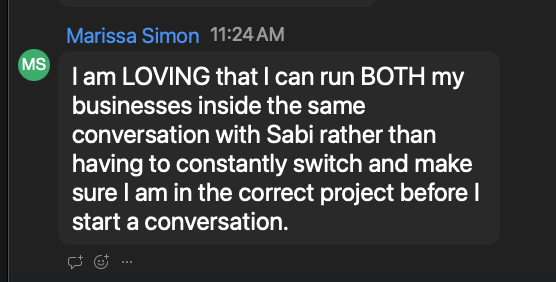 A real text from a Sabi user
