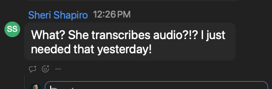 A real text from a Sabi user