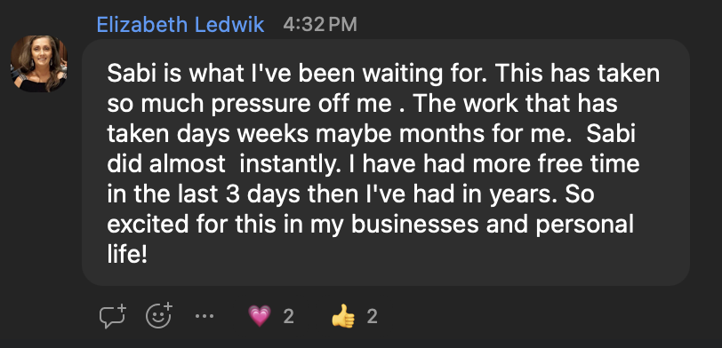 A real text from a Sabi user