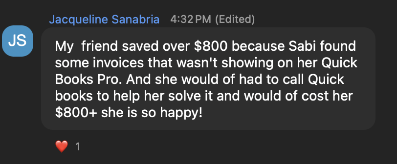 A real text from a Sabi user