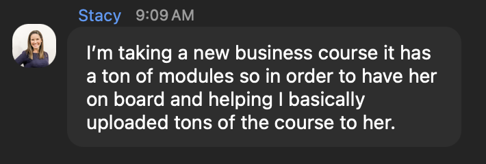 A real text from a Sabi user