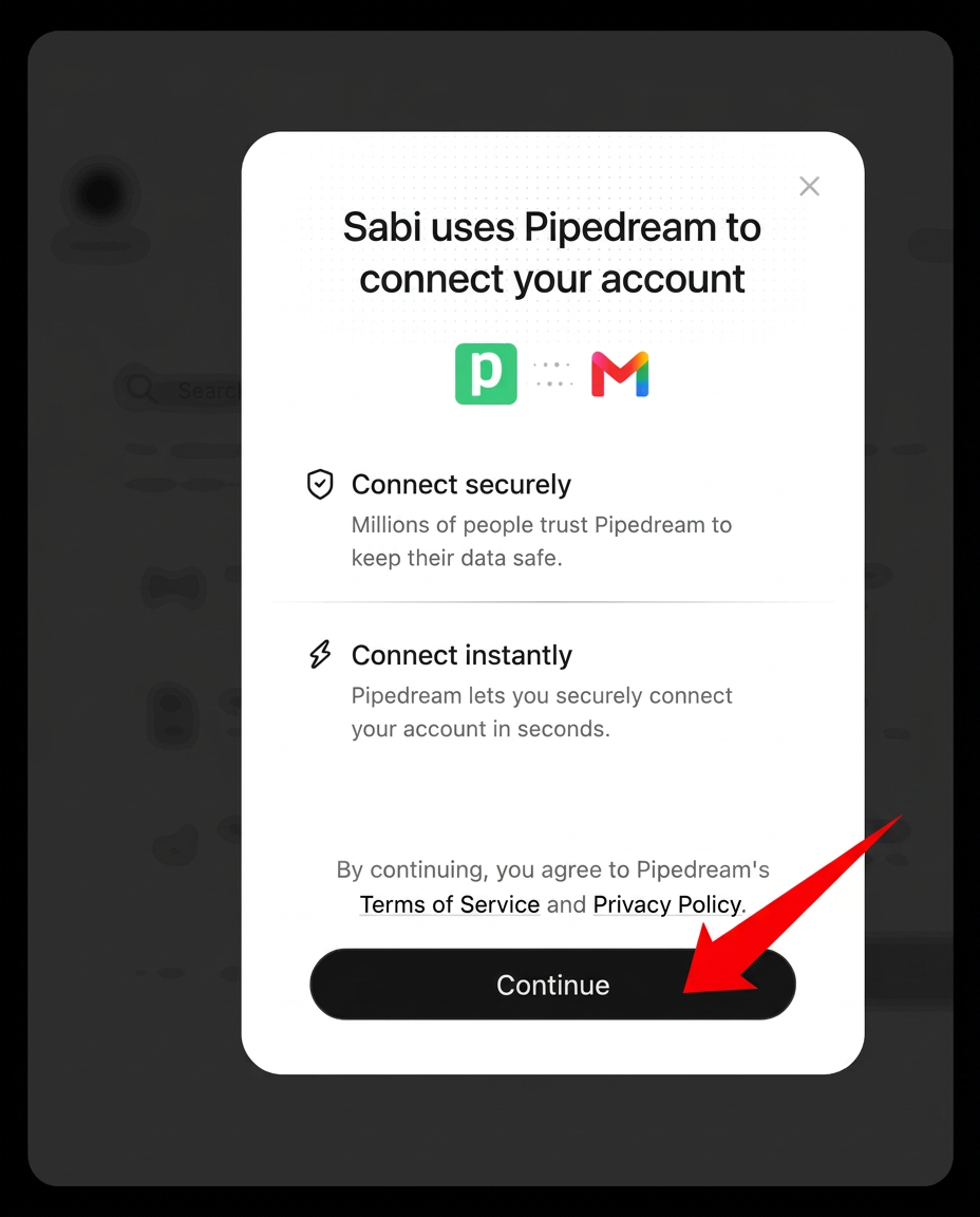 Pipedream secure handoff screen