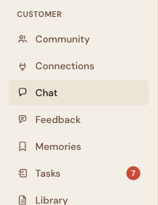 The Chat item in the Sabi dashboard sidebar