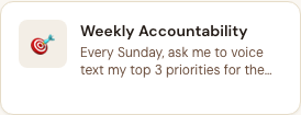 The Weekly Accountability template card