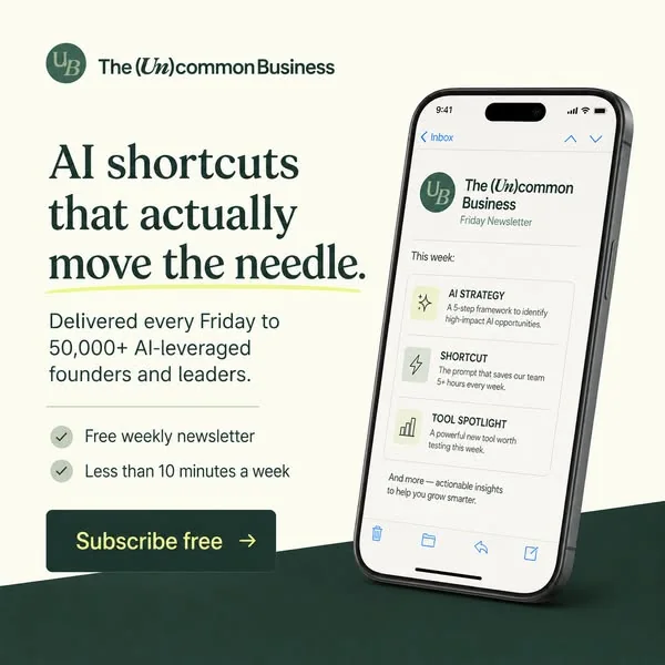 Reference newsletter ad with a headline and a phone mockup