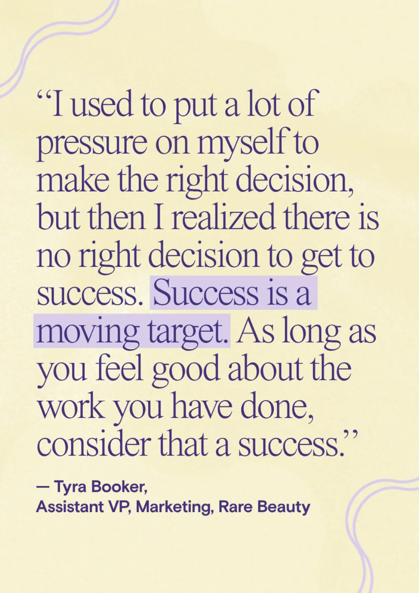 Quote graphic with a purple highlight on a soft yellow background