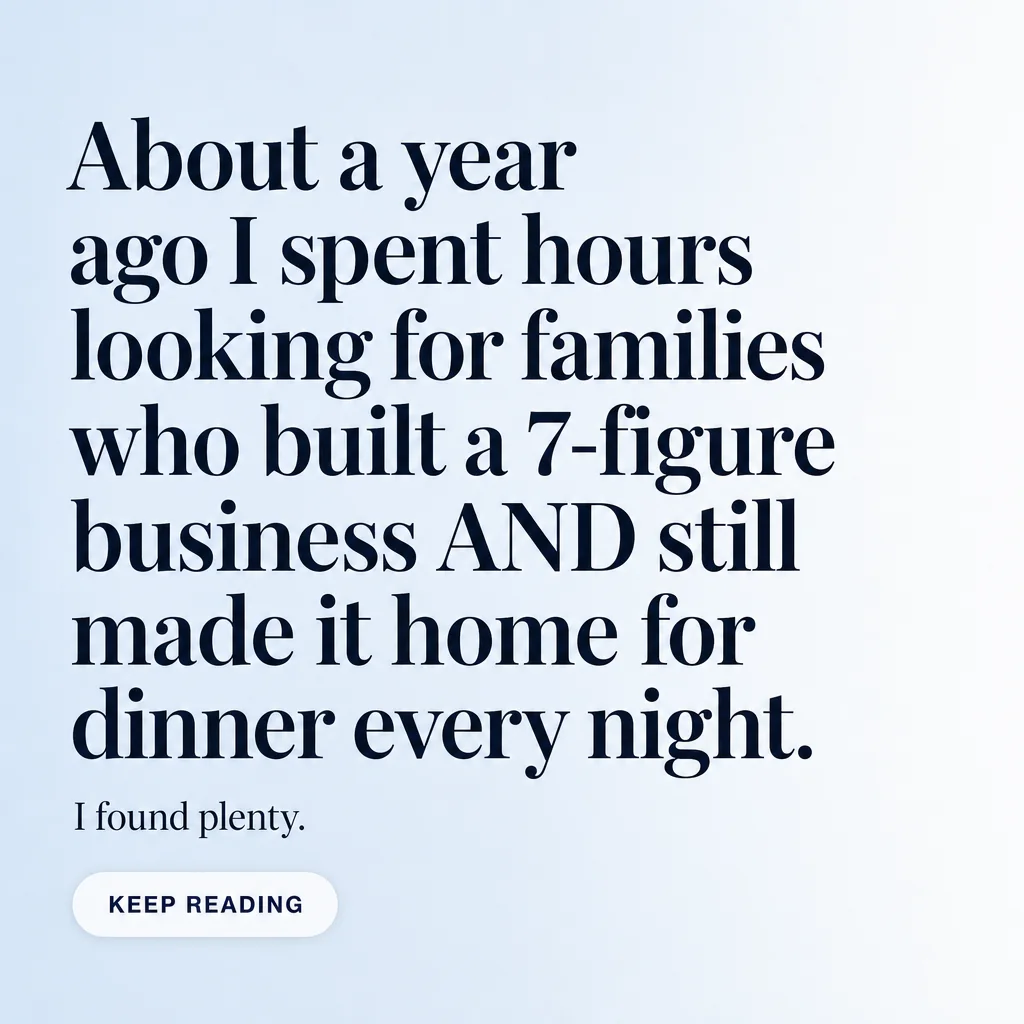 Recreated carousel slide about families who built a seven-figure business